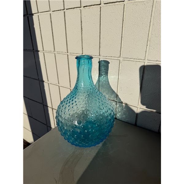 Vintage hub nail bottle/vase 13 inch tall 9.5 inch diameter