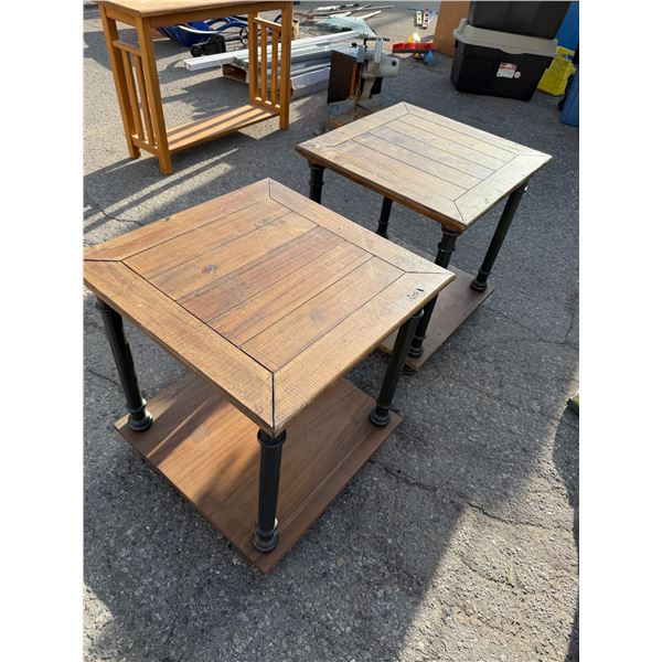Pair of end tables measure 22" x 22" x 24 tall