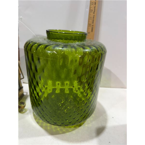 Green glass vase