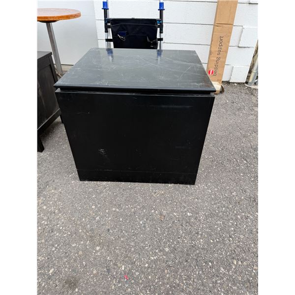 drawered table measures 28" x 26" x 24 1/2" tall