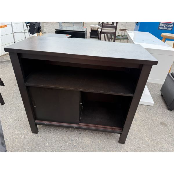 Cabinet only one sliding door measures 35 1/2" x 15 1/2" x 31 1/2" tall