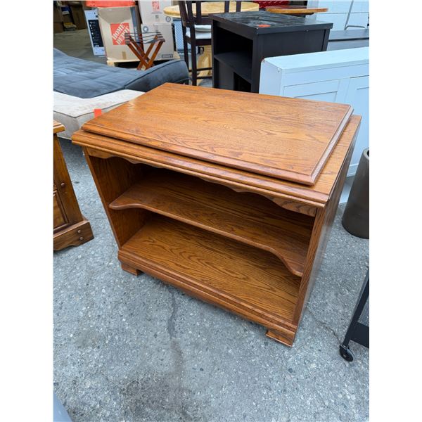 Shelf unit with swivel top measures 30" x 18" x 27" tall