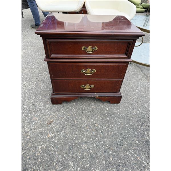 Nightstand measures 25" x 16" x 25 1/2"