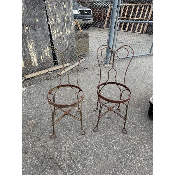 Antique wroght ice cream parlor chairs