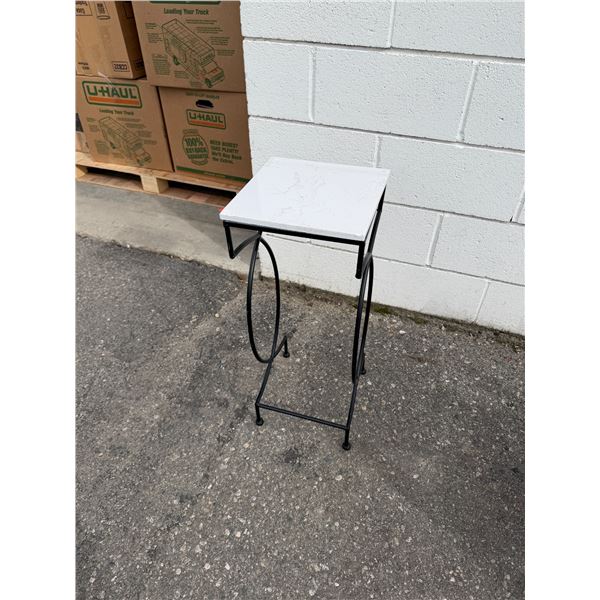 Side table top slightly chipped see picture measures 10 1/2" x 10 1/2" x 26"