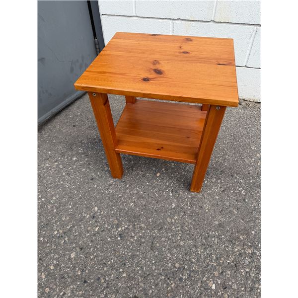 Side table measures 17" x 14 1/2" x 19" tall