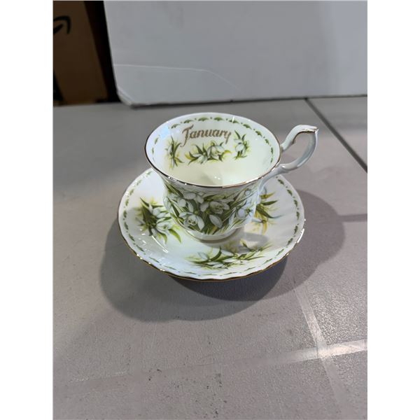 Royal Albert, January, tea, cup, and sauce