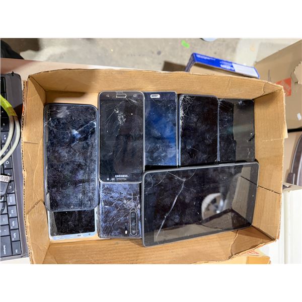 Assorted phones and tablets un test