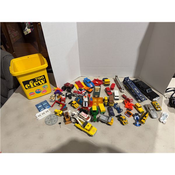 Assorted hot wheels and other toy cars
