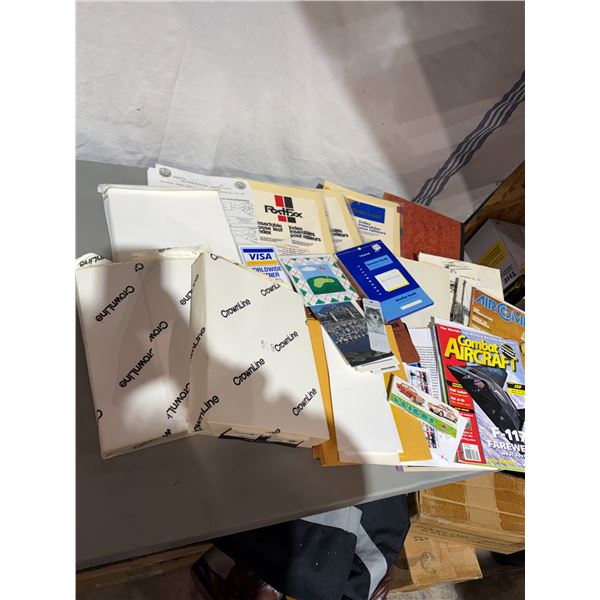 Assorted, stationary and looseleaf and other items