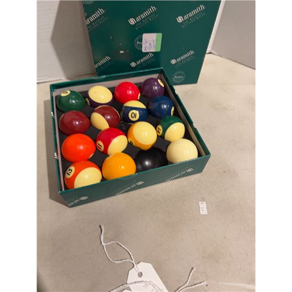 Belgian ARAMITH pool balls, eight ball missing