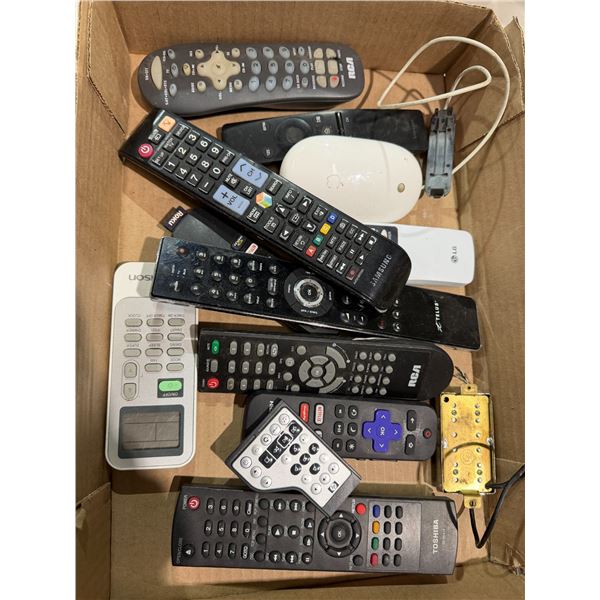 Assorted remotes mouse, etc.