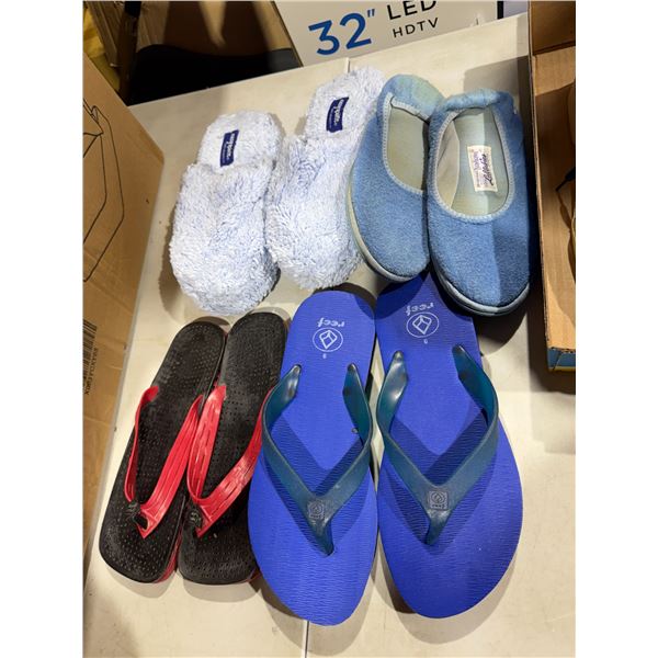 Assorted slippers and sandals