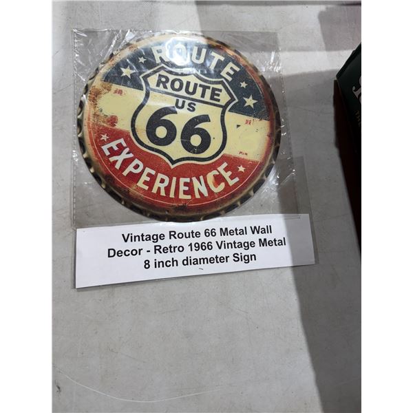 Route 66 metal 8 inch in diameter sign