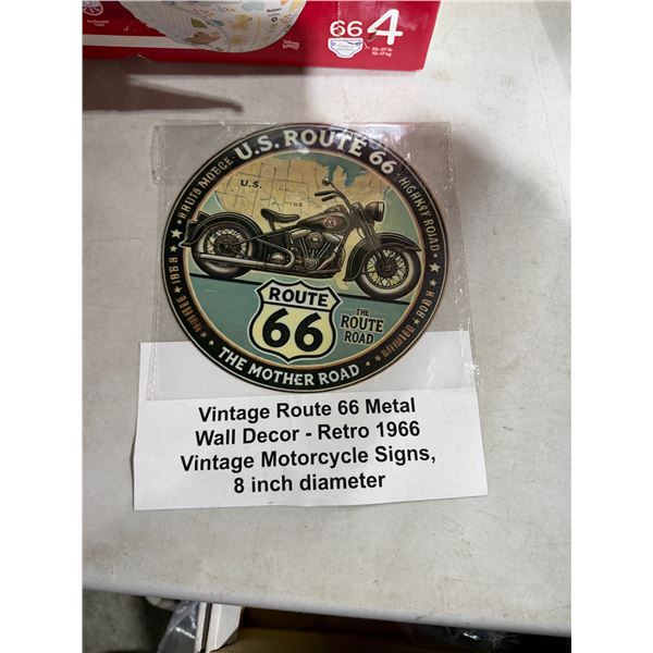 Route 66 8 inch diameter metal sign