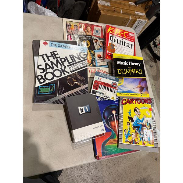 Assorted books, music, cartoons, etc.