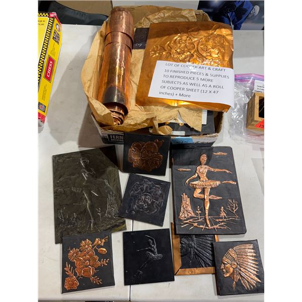 Lot of copper art and craft items