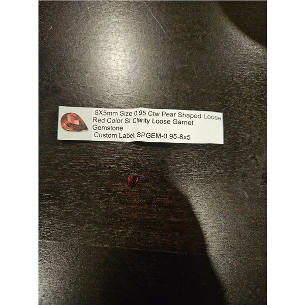 0.95ct Pear shaped loose garnet gemstone