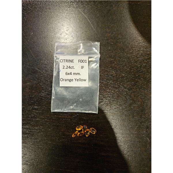 2.24ct total Orange Yellow Citrine