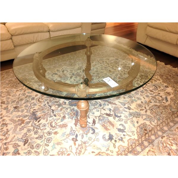 Round Glass Top Coffee Table B