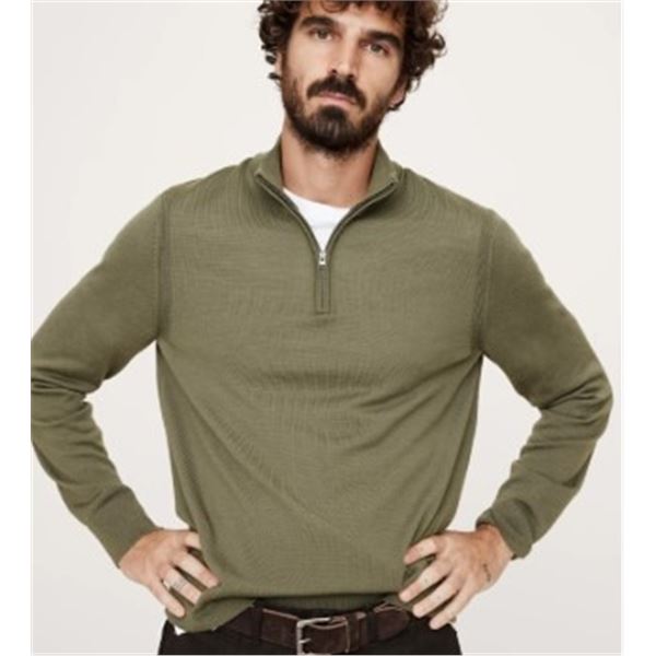 NEW BANANA REPUBLIC 1/2 ZIP ITALIAN MERINO SWEATER