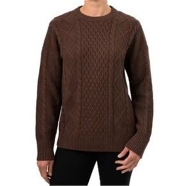 NEW KERSH BROWN KNIT SWEATER WOOL BLEND SIZE LRG