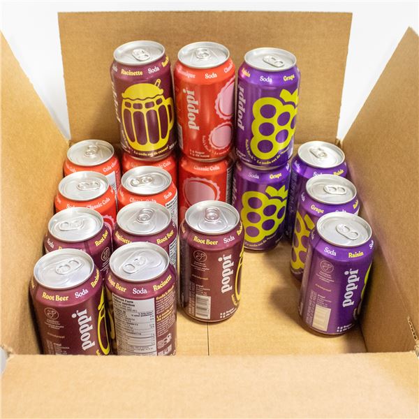 REPACKED 17 X 355ML POPPI CLASSIC FAVES SODAS