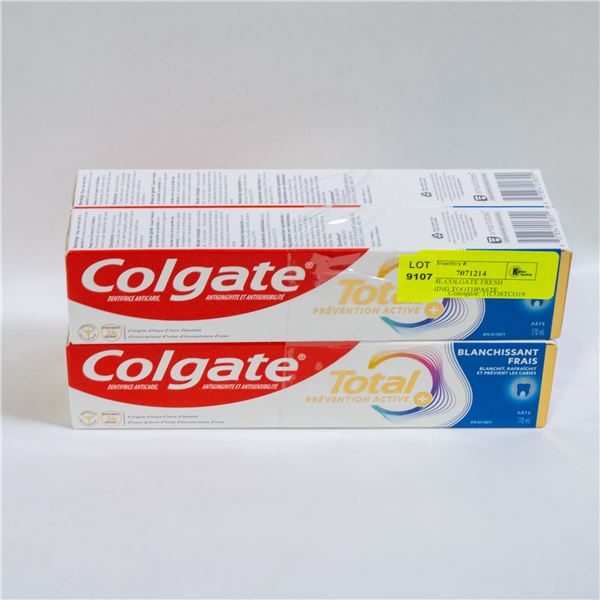 4 X 170ML COLGATE FRESH WHITENING TOOTHPASTE
