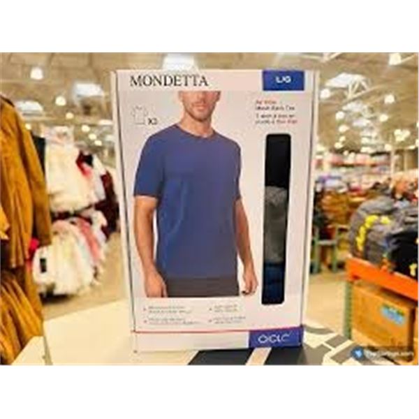NEW MONDETTA 3PK AIR FLOW MESH-BACK TEE LARGE