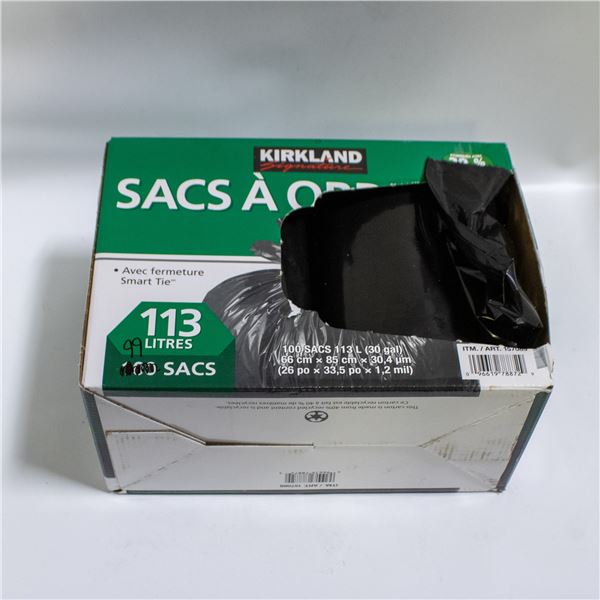 99 BAGS 30 GALLON KIRKLAND GARBAGE BAGS