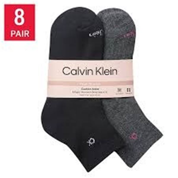 NEW CALVIN KLEIN 8 PAIRS CUSHION ANKLET SOCKS