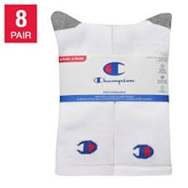 NEW CHAMPION SOCKS 8PK MENS CREW SOCKS SIZE 7-12