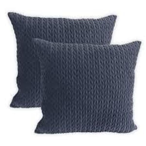 NEW 2PK HOME RETREAT QUILTED VELVET CUSHION COVER