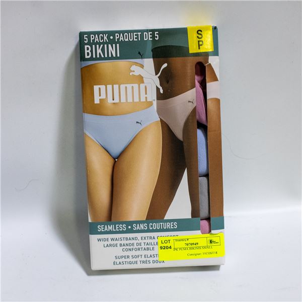 NEW 5PK PUMA BIKINIS SMALL