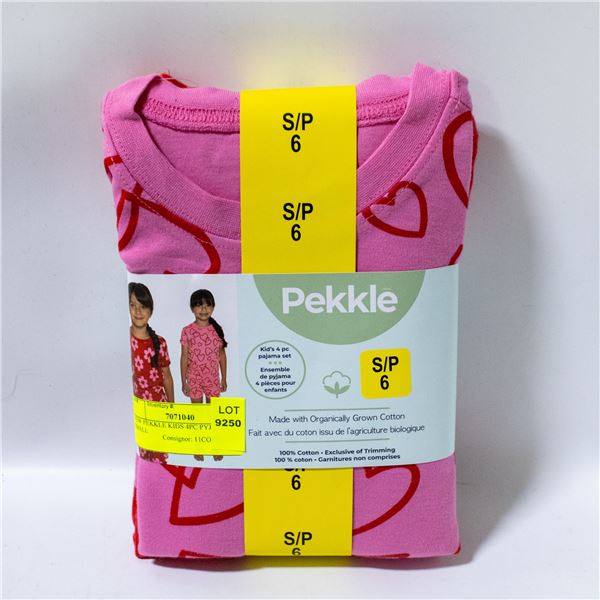 NEW PEKKLE KIDS 4PC PYJAMA SET SMALL