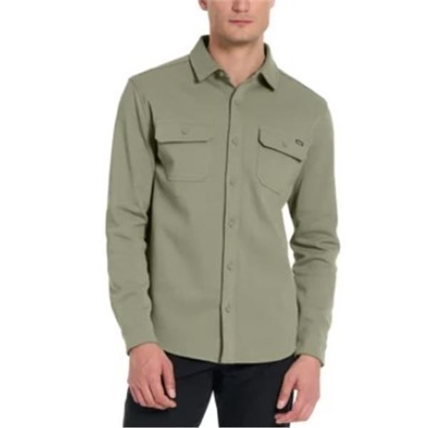 NEW HURLEY TAUPE BUTTON UP LONG SLEEVE SZ LARGE