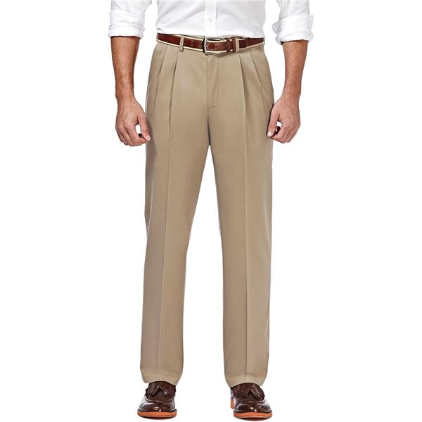 NEW HAGGER PREMIUM NO IRON CLASSIC FIT PLEAT PANTS