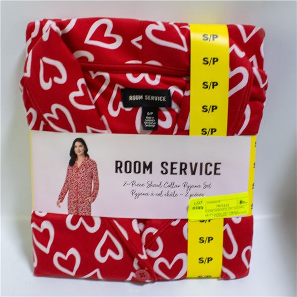 NEW ROOM SERVICE 2PC SHAWL COLLAR PYJAMA SET SMALL