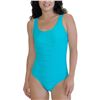 Image 1 : NEW ROOTS AQUA RIBBED ONE PIECE BATHING SUIT SZ 14