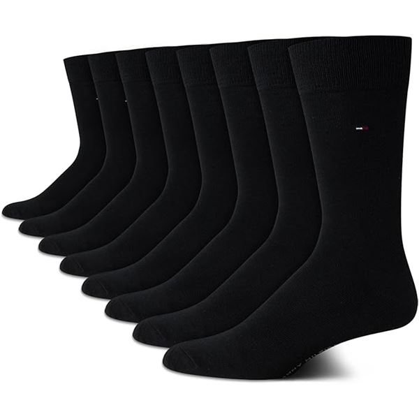 NEW 8 PAIRS TOMMY HILFIGER SOCKS PREMIUM BLACK