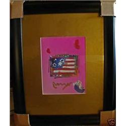 Peter Max "The Flag" Orig Mixed Media Masterpiece