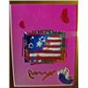 Image 2 : Peter Max "The Flag" Orig Mixed Media Masterpiece