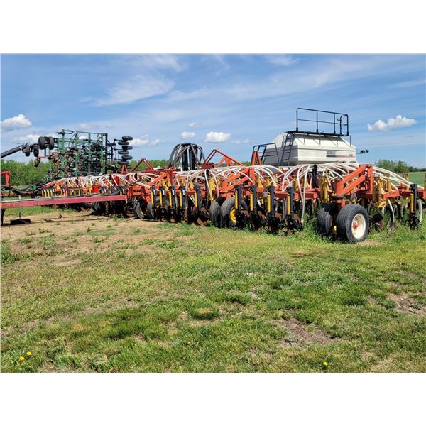 62' Bourgault 5710 Air Drill, serial 37182AH-02, approx. 10" spacing, mid row banders, double shoot,