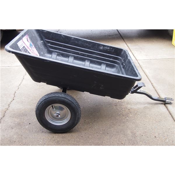 Lawn tractor wagon c/w dump, as new
