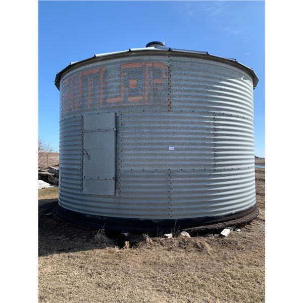 Previously numbered as #13- Butler 3-Ring Grain Bin, 18 ft, 2500 Bu, wood floor. Ph Ron 780-910-9759