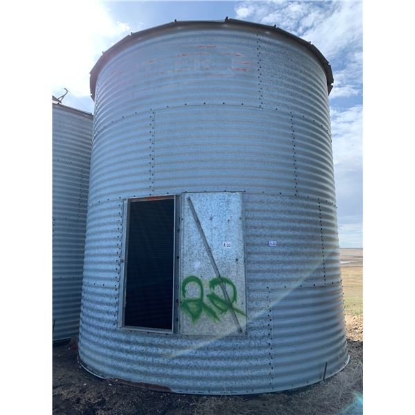Previously numbered as #22- Butler 4-Ring Grain Bin,14 ft, 2000 Bu, steel floor. Ph Ron 780-910-9759