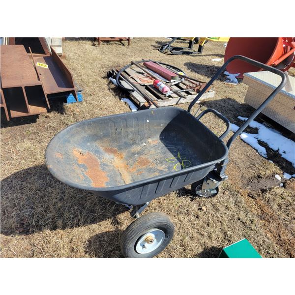 4-Wheel wheelbarrow with manual dump