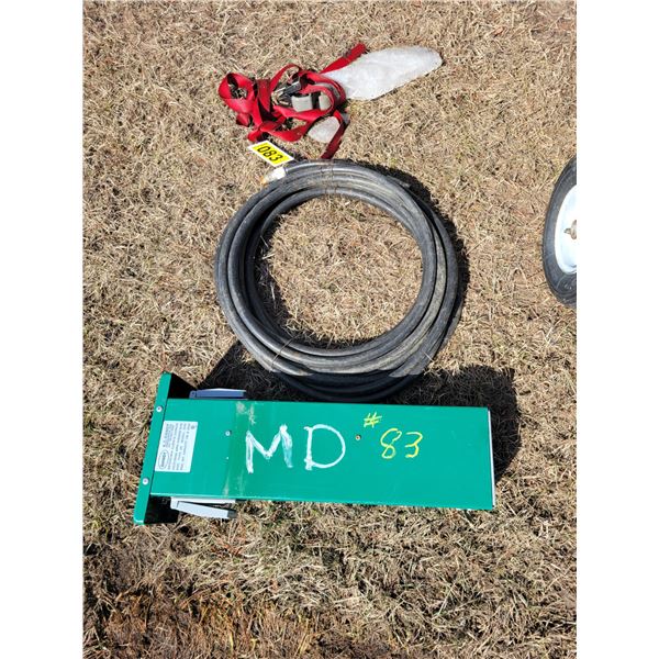 Approx. 50 ft. of Heavy hose, rachet strap & Dandy power outlet