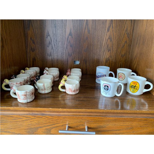 (Contents on Shelf) Qty of Tea & coffee mugs