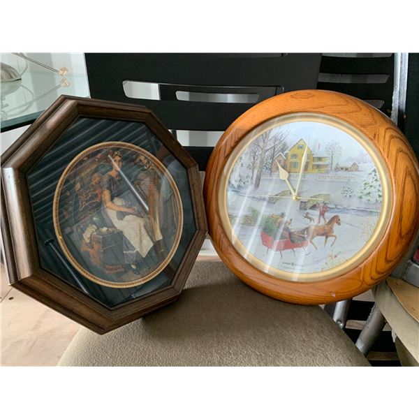 2- Pictures, one is a Howard miller clock